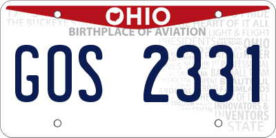 OH license plate GOS2331