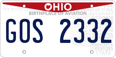 OH license plate GOS2332