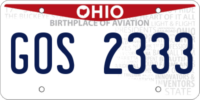 OH license plate GOS2333