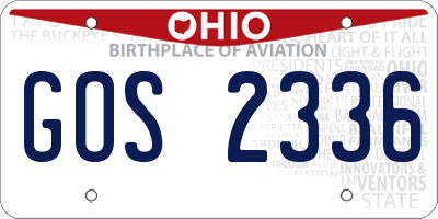 OH license plate GOS2336