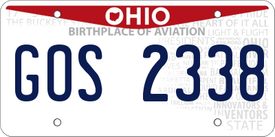 OH license plate GOS2338