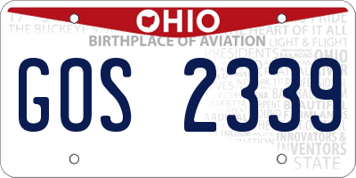 OH license plate GOS2339