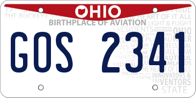 OH license plate GOS2341