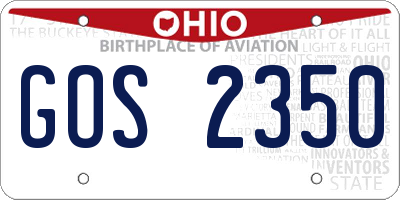 OH license plate GOS2350