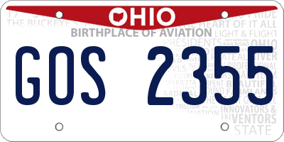 OH license plate GOS2355