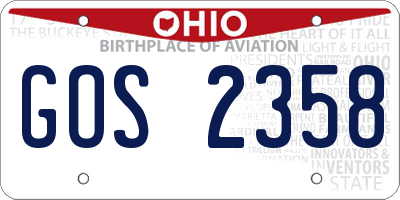 OH license plate GOS2358