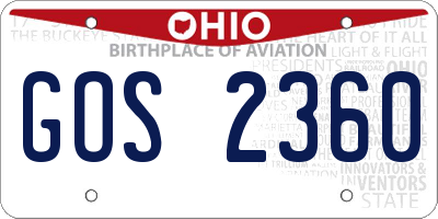 OH license plate GOS2360