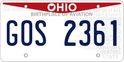 OH license plate GOS2361