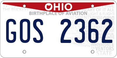 OH license plate GOS2362