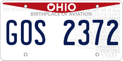 OH license plate GOS2372