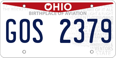 OH license plate GOS2379