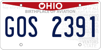 OH license plate GOS2391