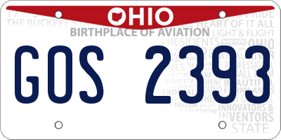 OH license plate GOS2393