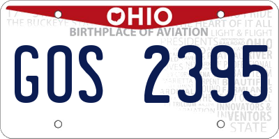 OH license plate GOS2395