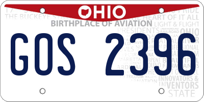 OH license plate GOS2396