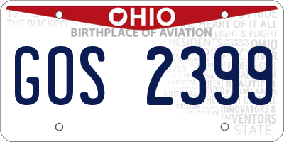 OH license plate GOS2399