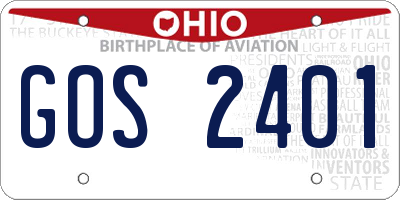 OH license plate GOS2401