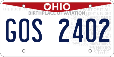OH license plate GOS2402