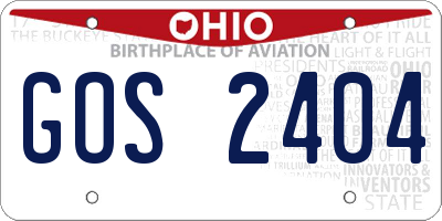 OH license plate GOS2404