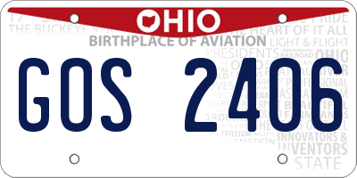 OH license plate GOS2406