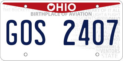 OH license plate GOS2407