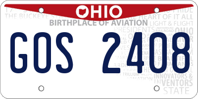OH license plate GOS2408