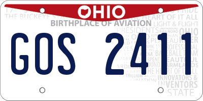 OH license plate GOS2411
