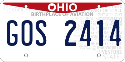 OH license plate GOS2414