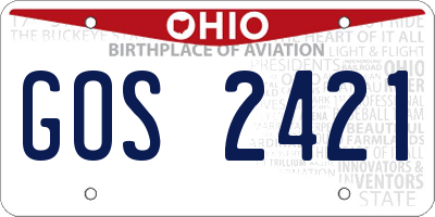 OH license plate GOS2421