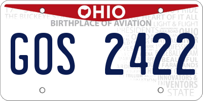 OH license plate GOS2422