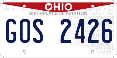 OH license plate GOS2426