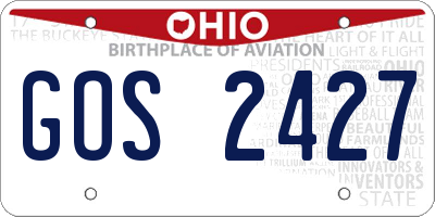 OH license plate GOS2427