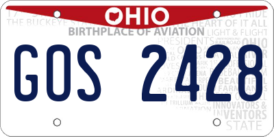 OH license plate GOS2428