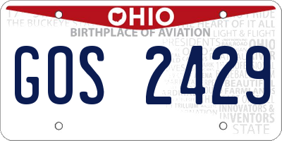 OH license plate GOS2429
