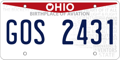 OH license plate GOS2431