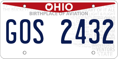 OH license plate GOS2432