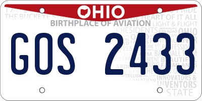 OH license plate GOS2433