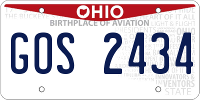 OH license plate GOS2434