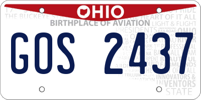 OH license plate GOS2437