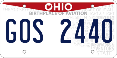 OH license plate GOS2440