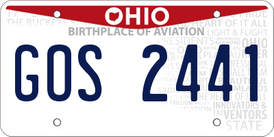 OH license plate GOS2441