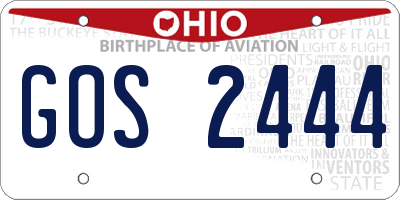 OH license plate GOS2444