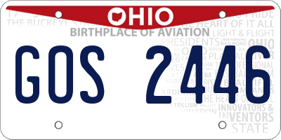 OH license plate GOS2446