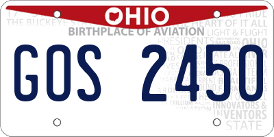 OH license plate GOS2450