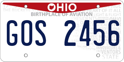 OH license plate GOS2456