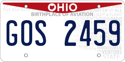 OH license plate GOS2459