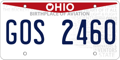 OH license plate GOS2460