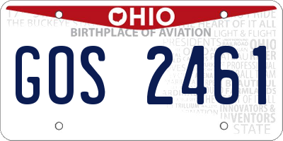 OH license plate GOS2461