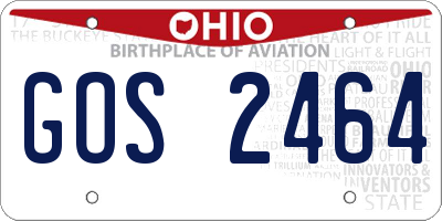 OH license plate GOS2464