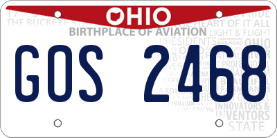 OH license plate GOS2468